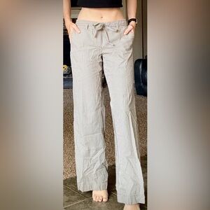 J. Crew Green And Cream Beige Striped Slacks Pants 6